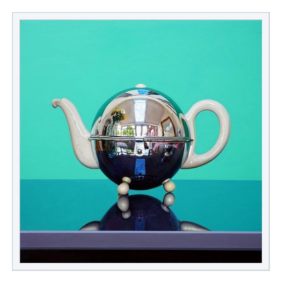  Still Life Chrome Art Deco Teapot