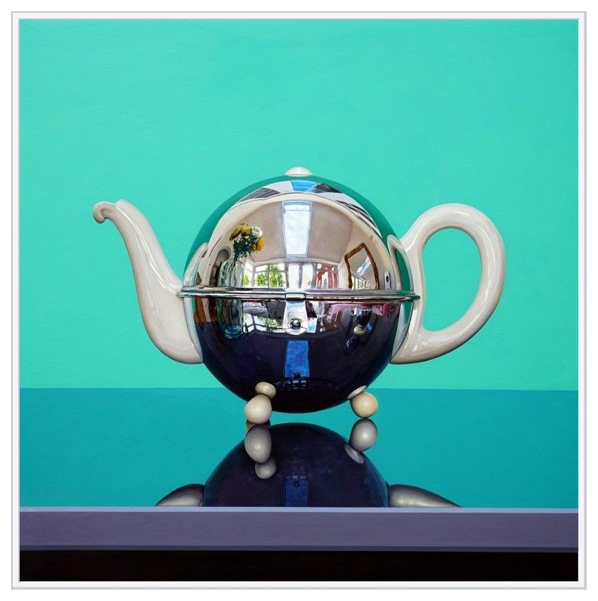 Still Life Chrome Art Deco Teapot