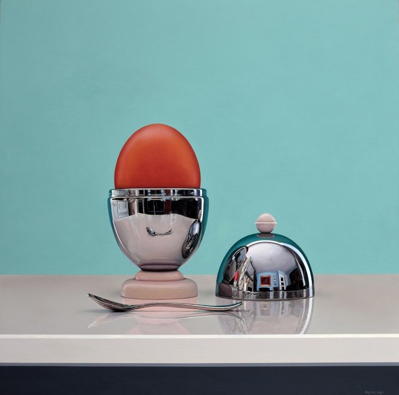 Chrome Egg Cup and Lid I