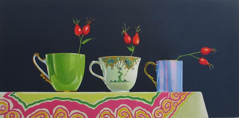Three Cups and Six Rosehips